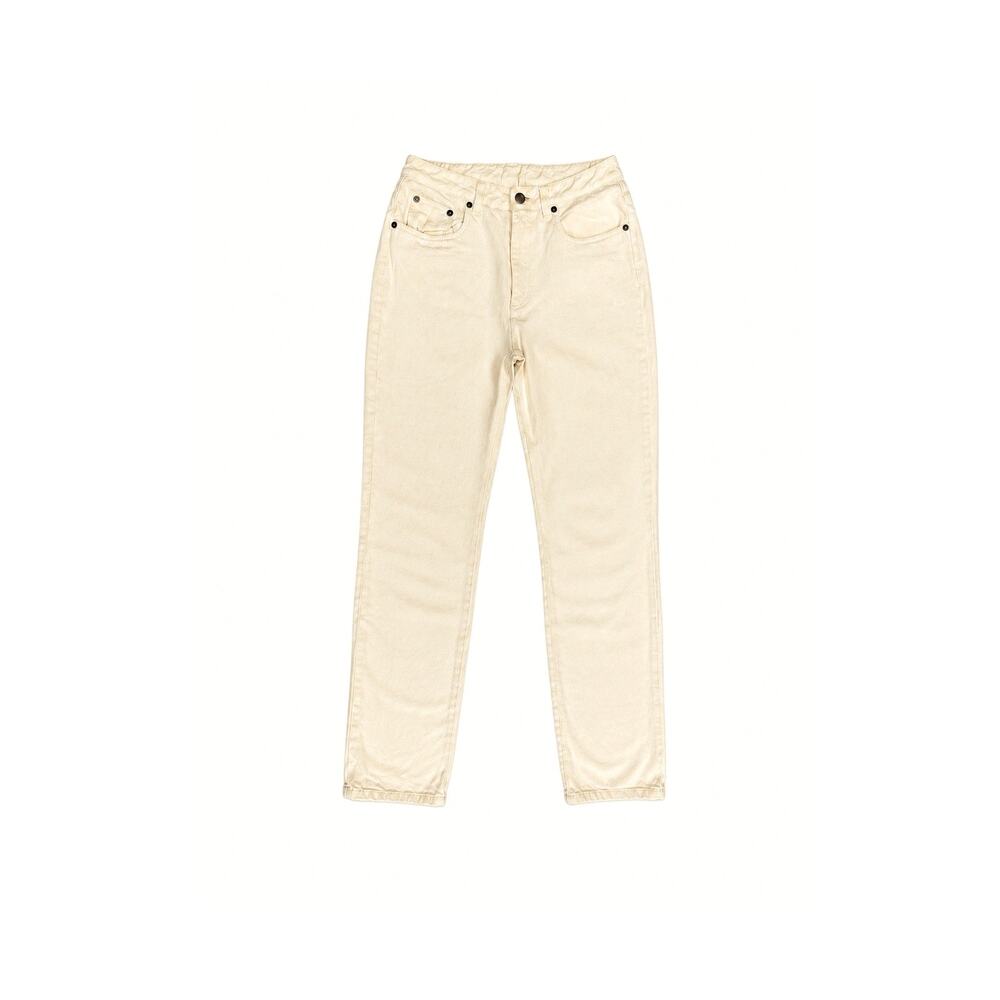 Vintage DKNY Cream High Rise Straight Leg Jeans Ivory Cotton Minimalist Denim